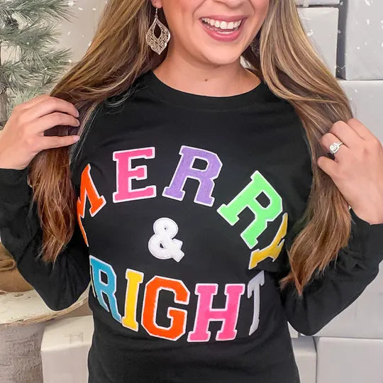 Merry and Bright Soft Chenille Shirt – Embrace the Cozy Holiday Spirit in Style!