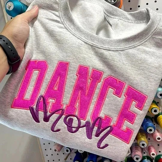 Custom Embroidered Glitter Cheer Mom T-shirt & Sweatshirt, Cheer Mom Gift