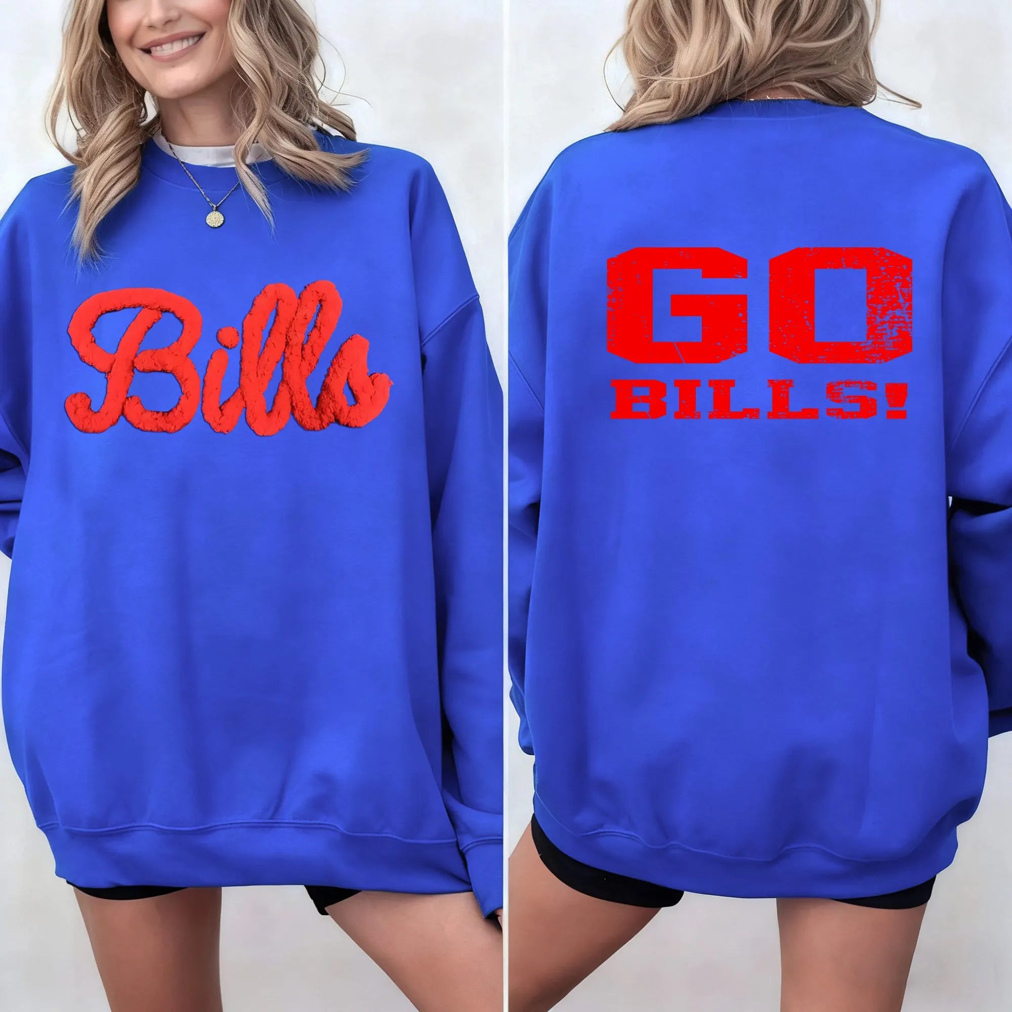 Custom Classic Oversized Chenille Team Sweatshirt – Personalized Player Number or Fan Motto