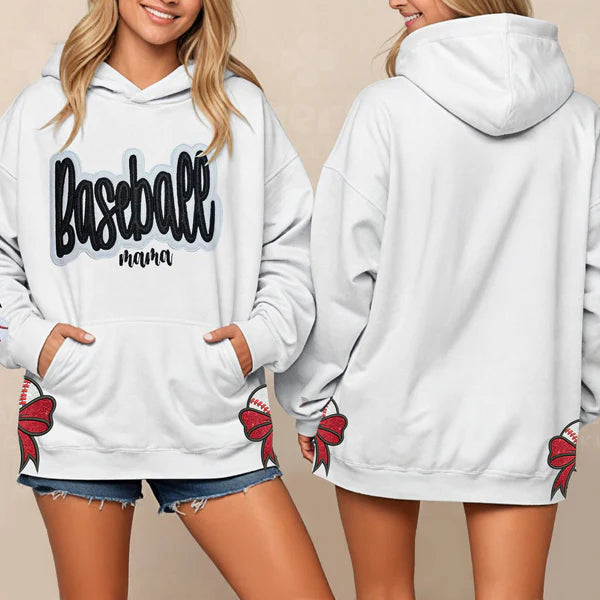 Custom Text Glitter Sweatshirt , Personalized Mama Sweatshirt with Sporty Bow , Add Your Message Here , Gift for Sports Lovers