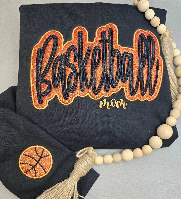 Personalized Basketball Mom Glitter Sweatshirt, Hoodie & T-Shirt
