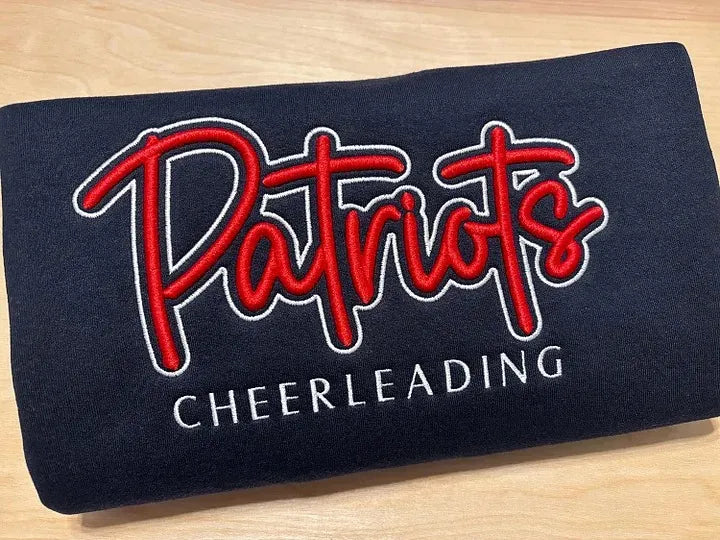 Custom 3D PUFF Embroidery Team Sweatshirt, School Spirit Wear, School Mascot