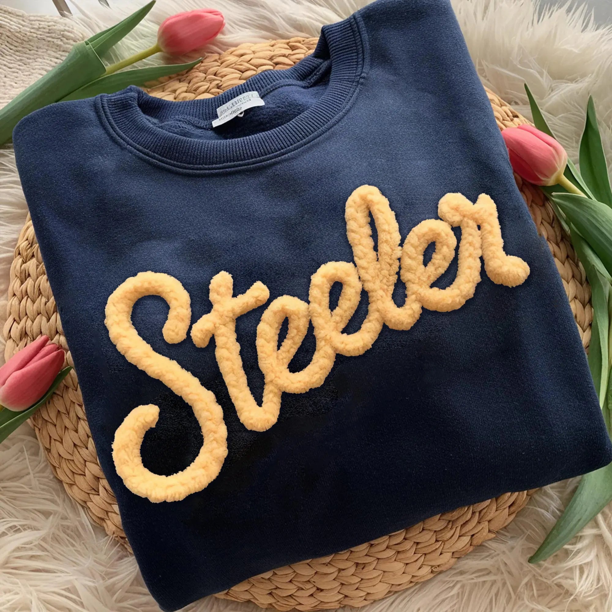 Oversized Team Chenille Embroidered Sweatshirt