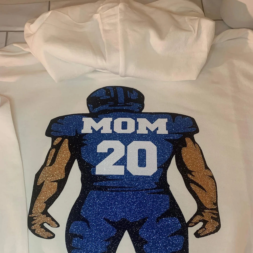 🏈 Shine on Game Day - Custom Glitter Football T-Shirt Sweatshirt