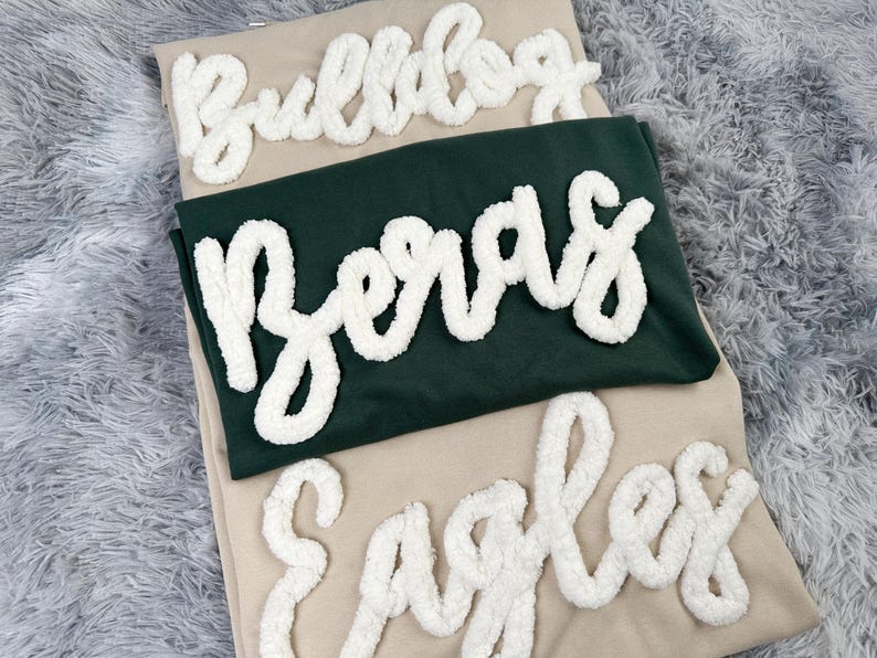 Custom Chenille Embroidered Sweatshirt – Personalized Team Name or Any Text