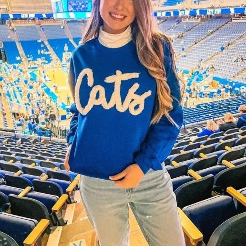 Oversized Team Chenille Embroidered Sweatshirt