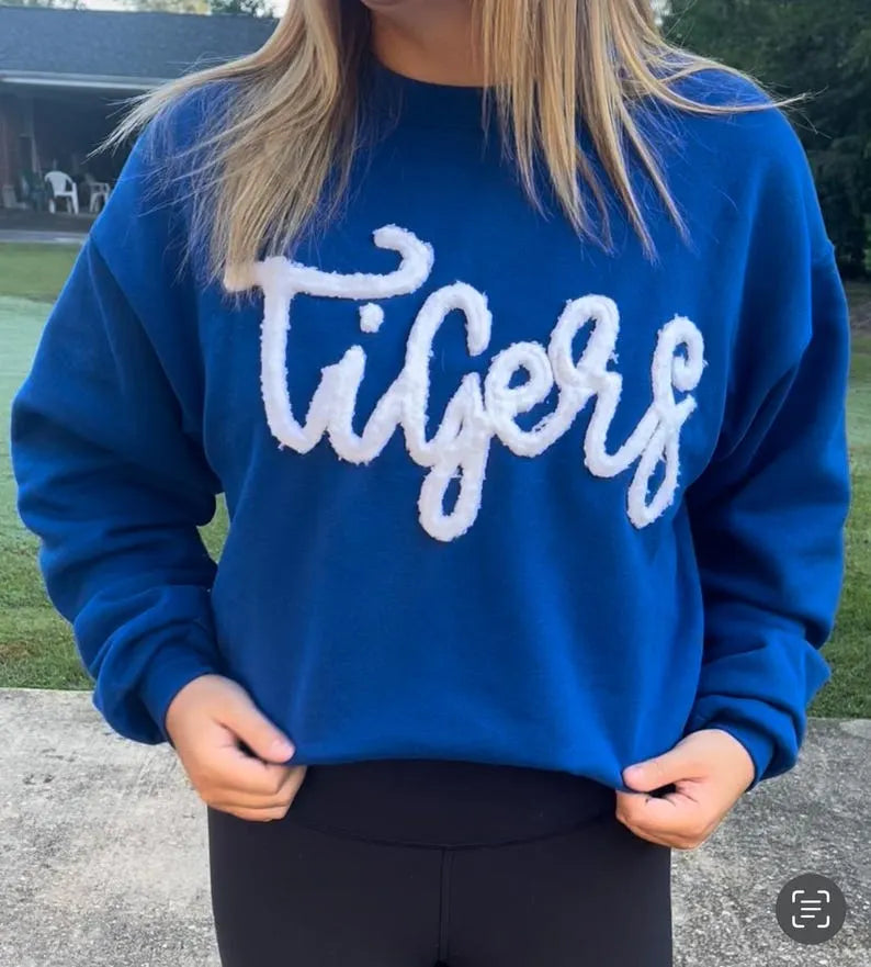 Custom Varsity Collegiate Chenille Midwest Retro Preppy Sweatshirt