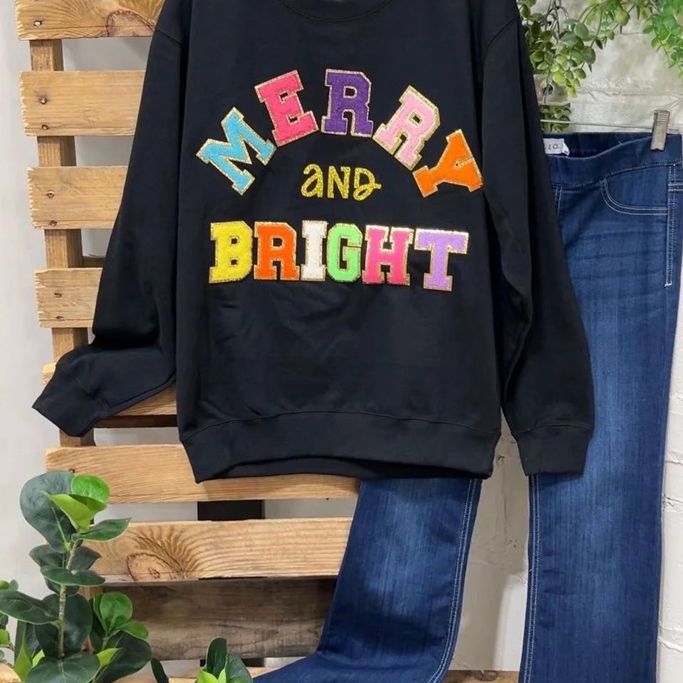 Merry and Bright Soft Chenille Shirt – Embrace the Cozy Holiday Spirit in Style!
